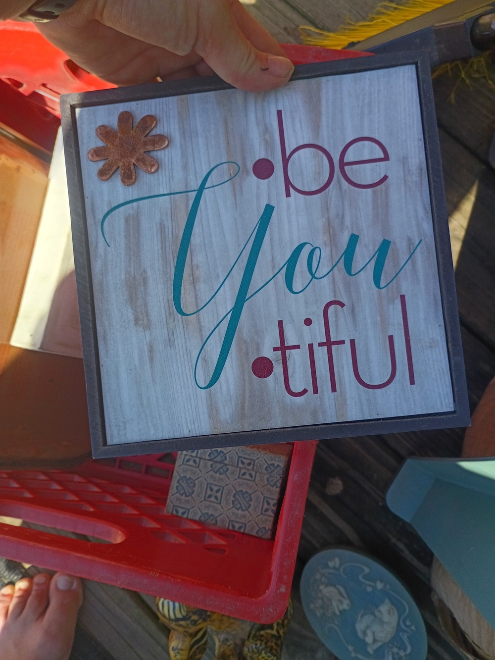 Be You-tiful Teal and Burgundy Wall Sign - Brand: